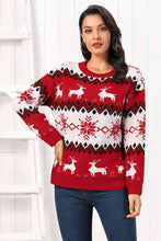 Load image into Gallery viewer, Reindeer Round Neck Sweater