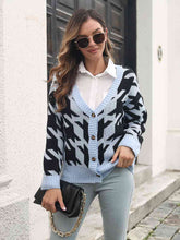 Load image into Gallery viewer, Houndstooth Button Down Cardigan
