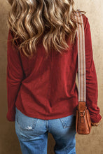 Load image into Gallery viewer, Sequin Heart V-Neck Long Sleeve T-Shirt