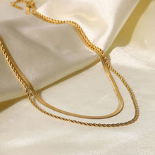 Load image into Gallery viewer, 18K Gold-Plated Double-Layered Necklace