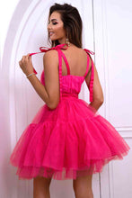 Load image into Gallery viewer, Tie-Shoulder Mesh Dress