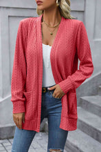 Load image into Gallery viewer, Cable-Knit Long Sleeve Cardigan with Pocket
