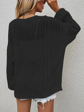 Load image into Gallery viewer, Openwork Button Front Cardigan