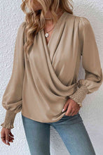 Load image into Gallery viewer, Surplice Neck Lantern Sleeve Blouse