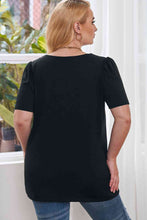 Load image into Gallery viewer, Plus Size Square Neck Puff Sleeve Tee
