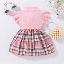 Load image into Gallery viewer, Baby Girl Plaid Collared Bow Detail Dress