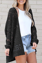 Load image into Gallery viewer, Openwork Open Front Long Sleeve Cardigan
