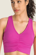 Load image into Gallery viewer, Gathered Detail Halter Neck Sports Bra