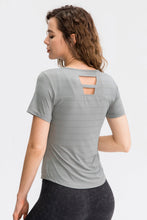 Load image into Gallery viewer, Breathable Cutout Curved Hem Tee Shirt