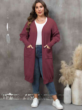 Load image into Gallery viewer, Plus Size Long Sleeve Pocketed Cardigan