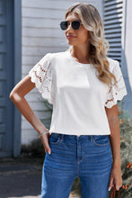 Load image into Gallery viewer, Round Neck Flutter Sleeve Top