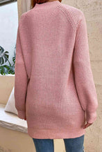 Load image into Gallery viewer, Round Neck Button Detail Ribbed Sweater