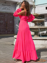 Load image into Gallery viewer, Spaghetti Strap Tiered Zip-Back Dress
