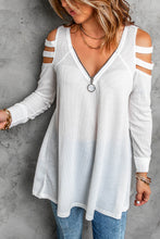 Load image into Gallery viewer, Cutout Waffle Knit Tunic Top