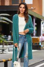 Load image into Gallery viewer, Open Front Long Sleeve Slit Hooded Cardigan