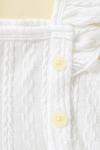 Load image into Gallery viewer, Baby Girl Decorative Button Ruffle Shoulder Textured Dress