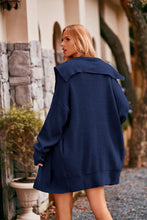 Load image into Gallery viewer, Collared Neck Button-Up Cardigan with Pockets