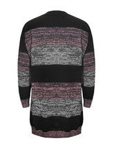Load image into Gallery viewer, Striped Open Front Long Sleeve Cardigan with Pockets