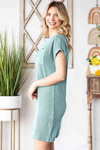 Load image into Gallery viewer, Ribbed Round Neck Short Sleeve Dress