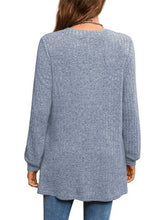 Load image into Gallery viewer, Slit Notched Pocketed Long Sleeve T-Shirt