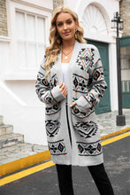 Load image into Gallery viewer, Printed Long Sleeve Cardigan with Pocket