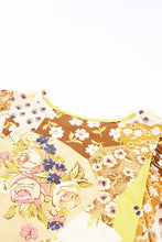 Load image into Gallery viewer, Patchwork Button Front Puff Sleeve Babydoll Dress