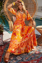 Load image into Gallery viewer, Bohemian Tie-Waist Tiered Maxi Dress