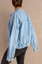 Load image into Gallery viewer, Button Down Dropped Shoulder Denim Jacket