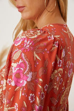 Load image into Gallery viewer, Floral Tie Neck Half Sleeve Dress