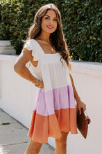 Load image into Gallery viewer, Multicolor Color Block Tiered Dress
