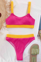Load image into Gallery viewer, Color Block Scoop Neck Bikini Set