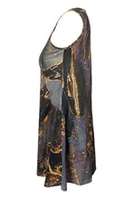 Load image into Gallery viewer, Abstract Print Round Neck Sleeveless Dress with Pockets