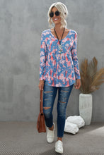 Load image into Gallery viewer, Leopard and Tie-Dye Print Ruffle Hem Top