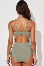 Load image into Gallery viewer, Tied Cutout Plunge One-Piece Swimsuit