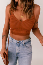 Load image into Gallery viewer, Ribbed Scoop Neck Cropped Knit Cami