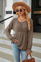 Load image into Gallery viewer, Round Neck Flounce Sleeve Blouse