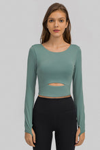 Load image into Gallery viewer, Cut Out Front Crop Yoga Tee
