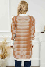Load image into Gallery viewer, Striped Open Front Longline Cardigan