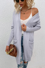 Load image into Gallery viewer, Open Front Long Sleeve Cardigan with Pockets