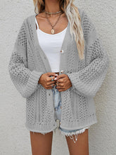 Load image into Gallery viewer, Openwork Button Front Cardigan