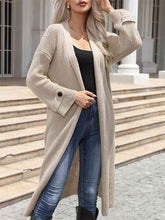 Load image into Gallery viewer, Open Front Dropped Shoulder Longline Cardigan