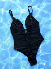 Load image into Gallery viewer, Crisscross Spaghetti Strap Plunge One-Piece Swimwear