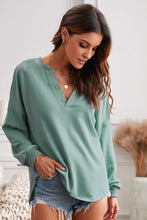Load image into Gallery viewer, Button Detail Curved Hem Top