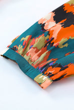 Load image into Gallery viewer, Abstract Print Belted Ruffle Hem Dress