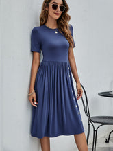 Load image into Gallery viewer, Button Detail Tee Dress with Pockets