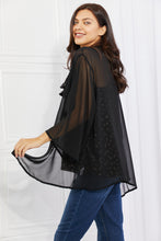 Load image into Gallery viewer, Melody Just Breathe Full Size Chiffon Kimono in Black