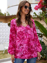 Load image into Gallery viewer, V-Neck balloon Sleeve Floral Blouse