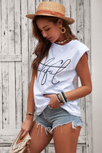 Load image into Gallery viewer, Padded Shoulder Letter Print Tank Top