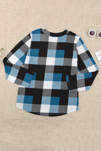 Load image into Gallery viewer, Plaid V-Neck Long Sleeve Top
