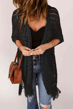 Load image into Gallery viewer, Fringe Hem Slit Open Front Cardigan